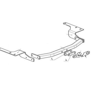 Фаркоп Bosal тюнинговый усиленный (с декор. пластиной Lux) для Toyota Land Cruiser Prado 150 (2009-2020) № 3079-FL